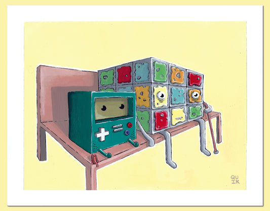 "GameKid and Color Cube" Original Painting