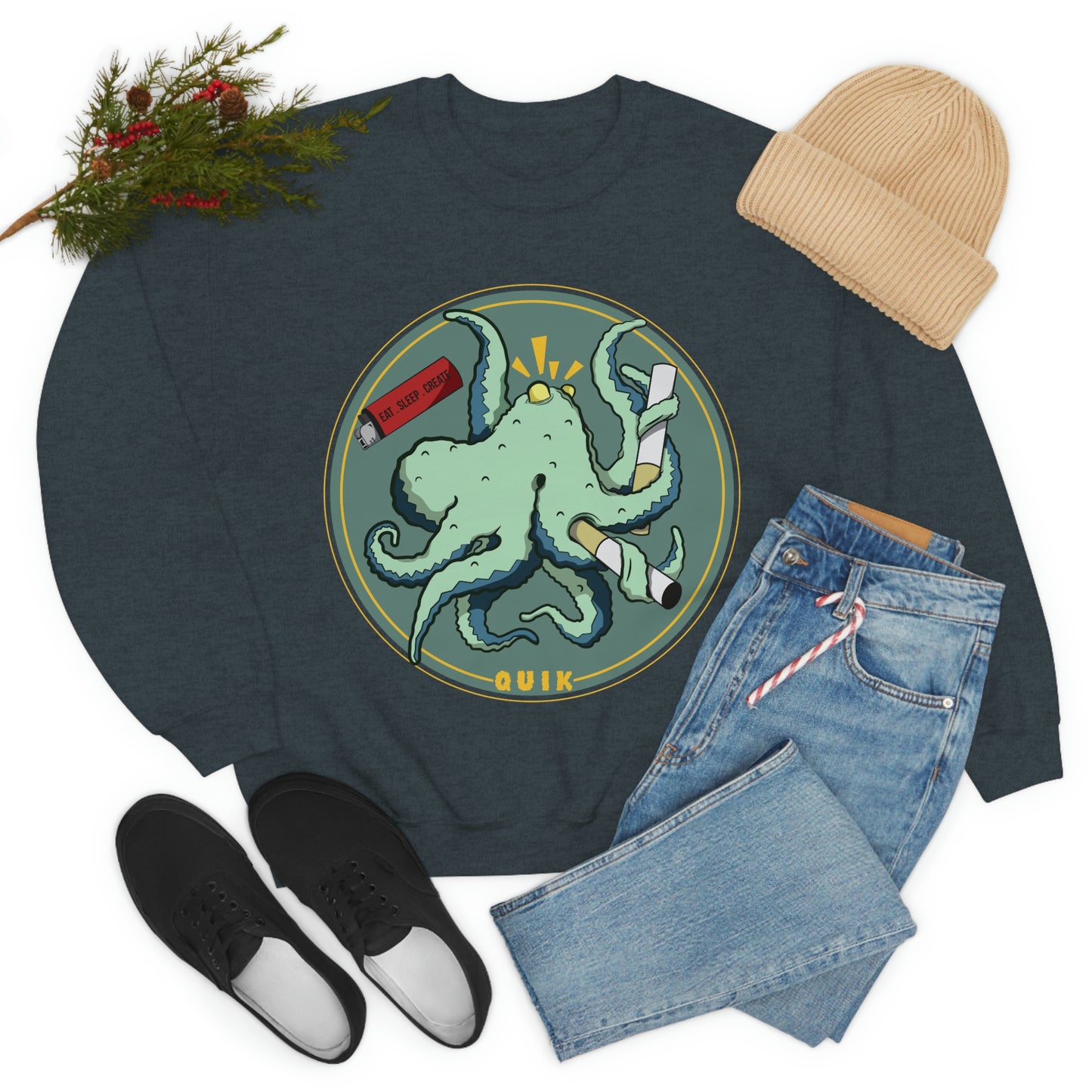 "Octo-Smoker" Unisex Heavy Blend™ Crewneck Sweatshirt