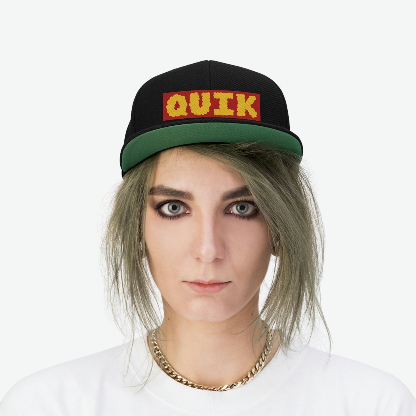 "Quik Cloudy Logo" Unisex Flat Bill Hat