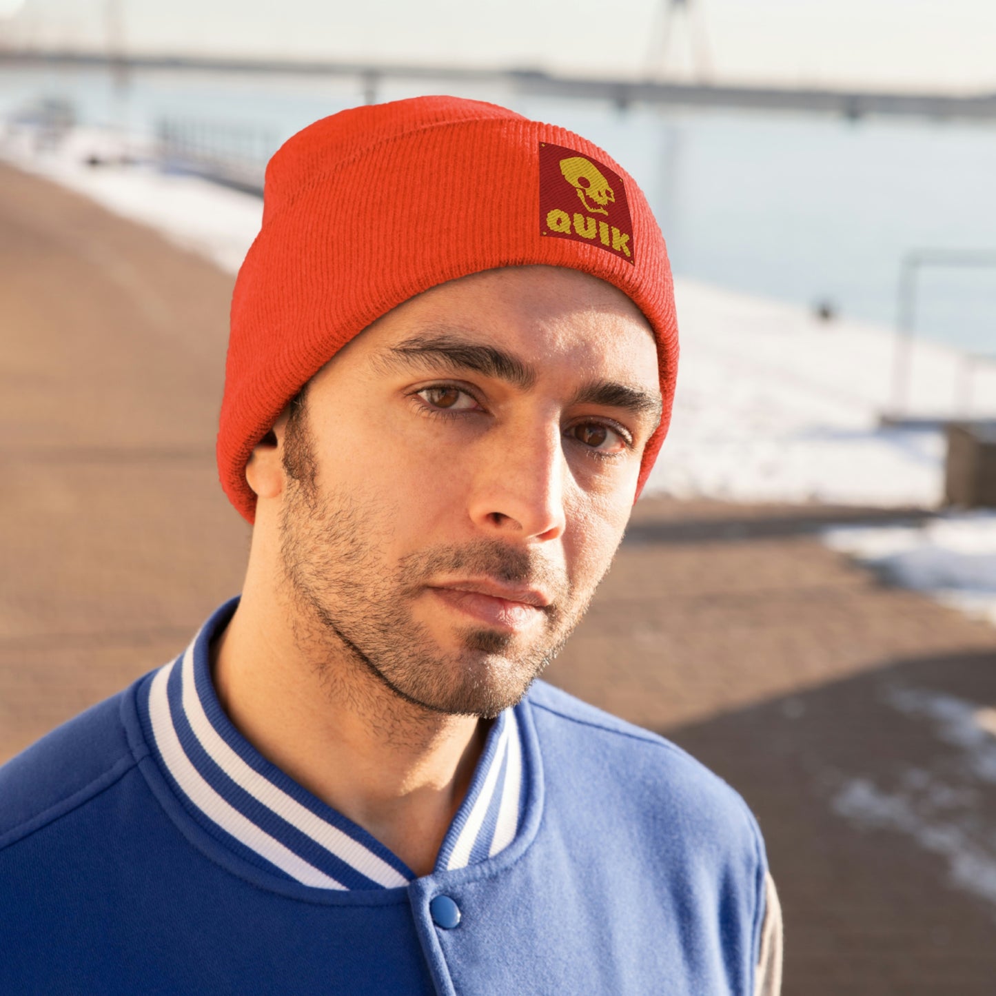 "Quik Skull Logo" Knit Beanie