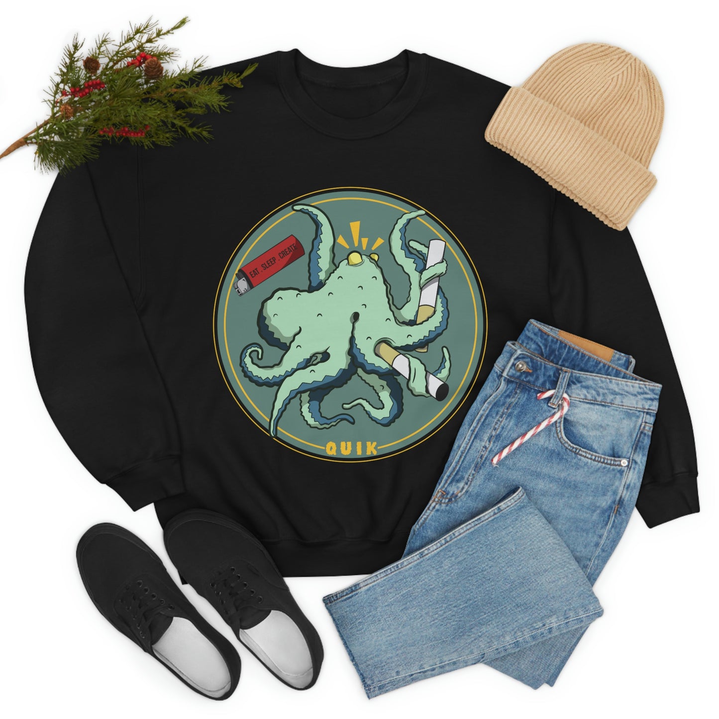 "Octo-Smoker" Unisex Heavy Blend™ Crewneck Sweatshirt