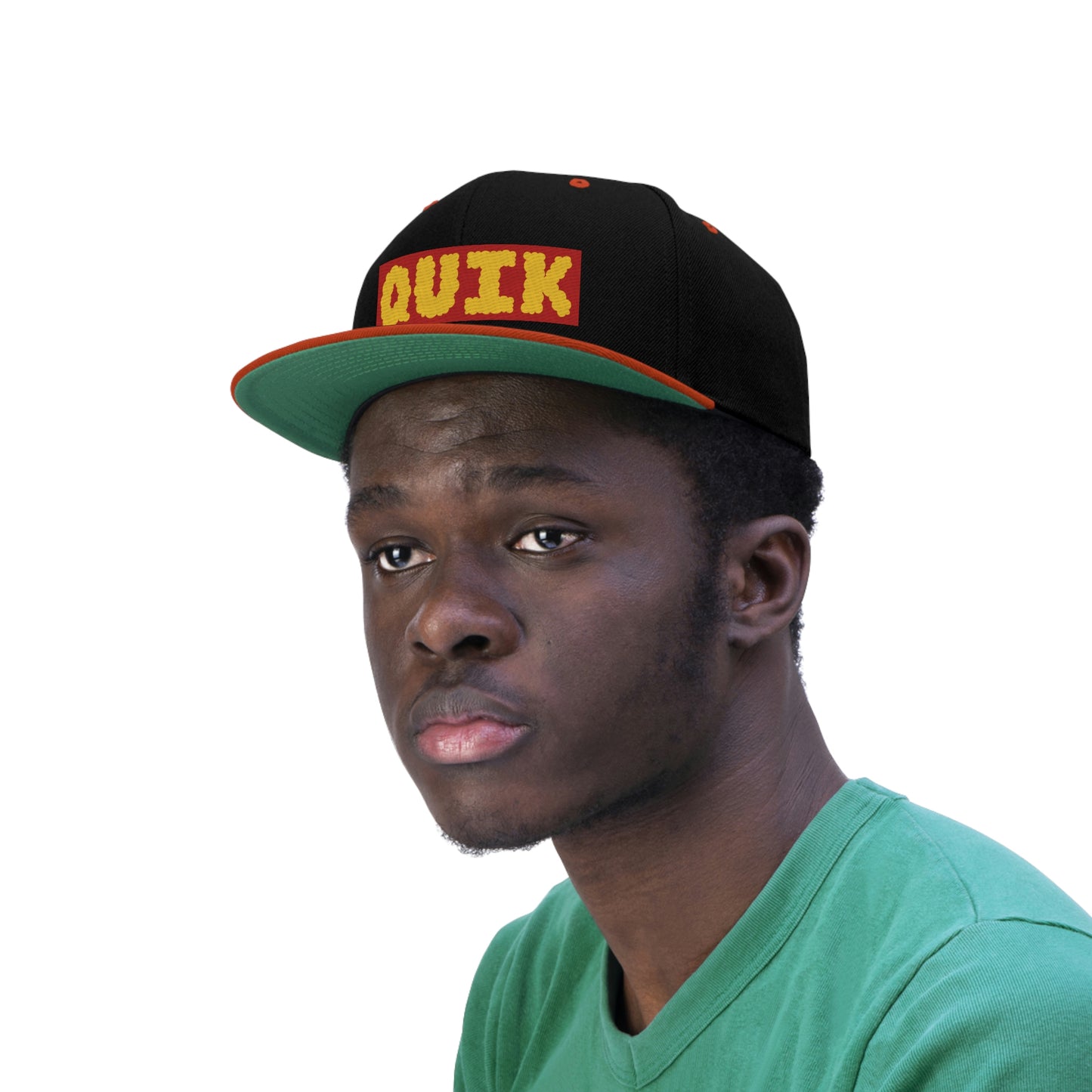 "Quik Cloudy Logo" Unisex Flat Bill Hat
