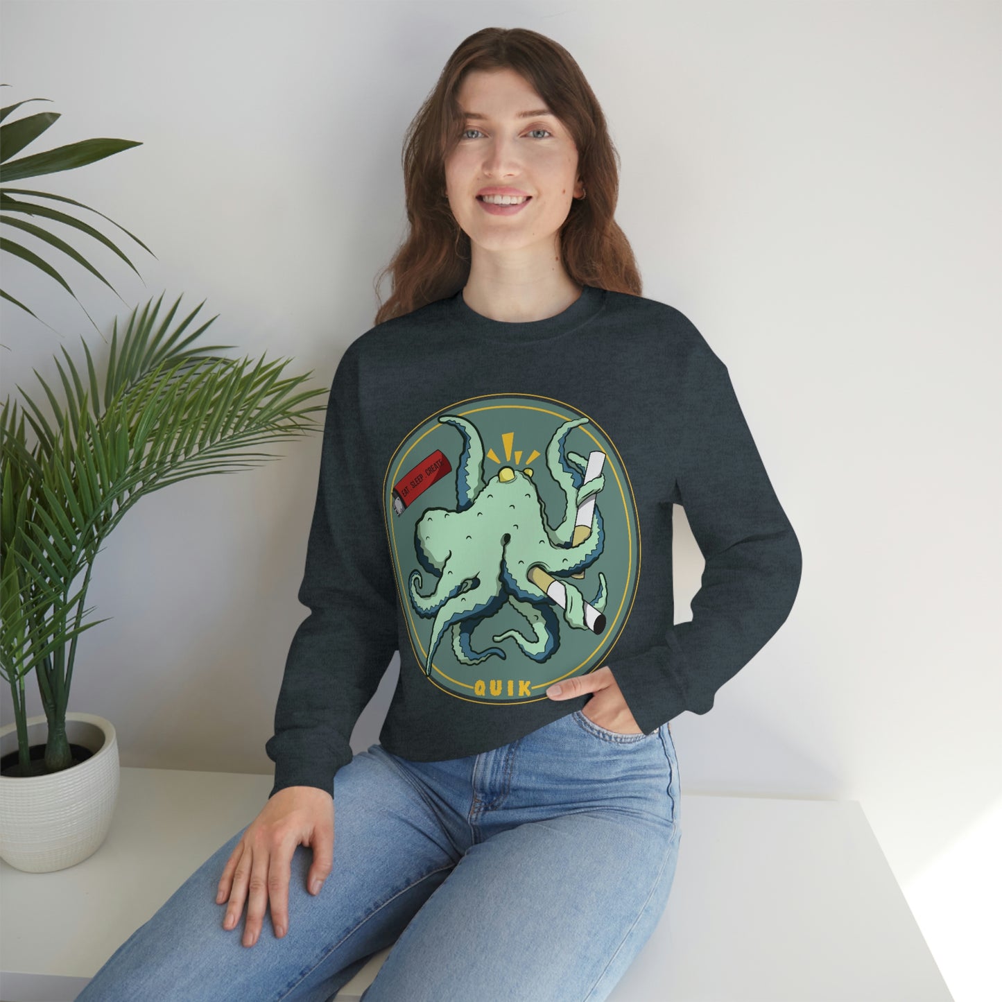 "Octo-Smoker" Unisex Heavy Blend™ Crewneck Sweatshirt