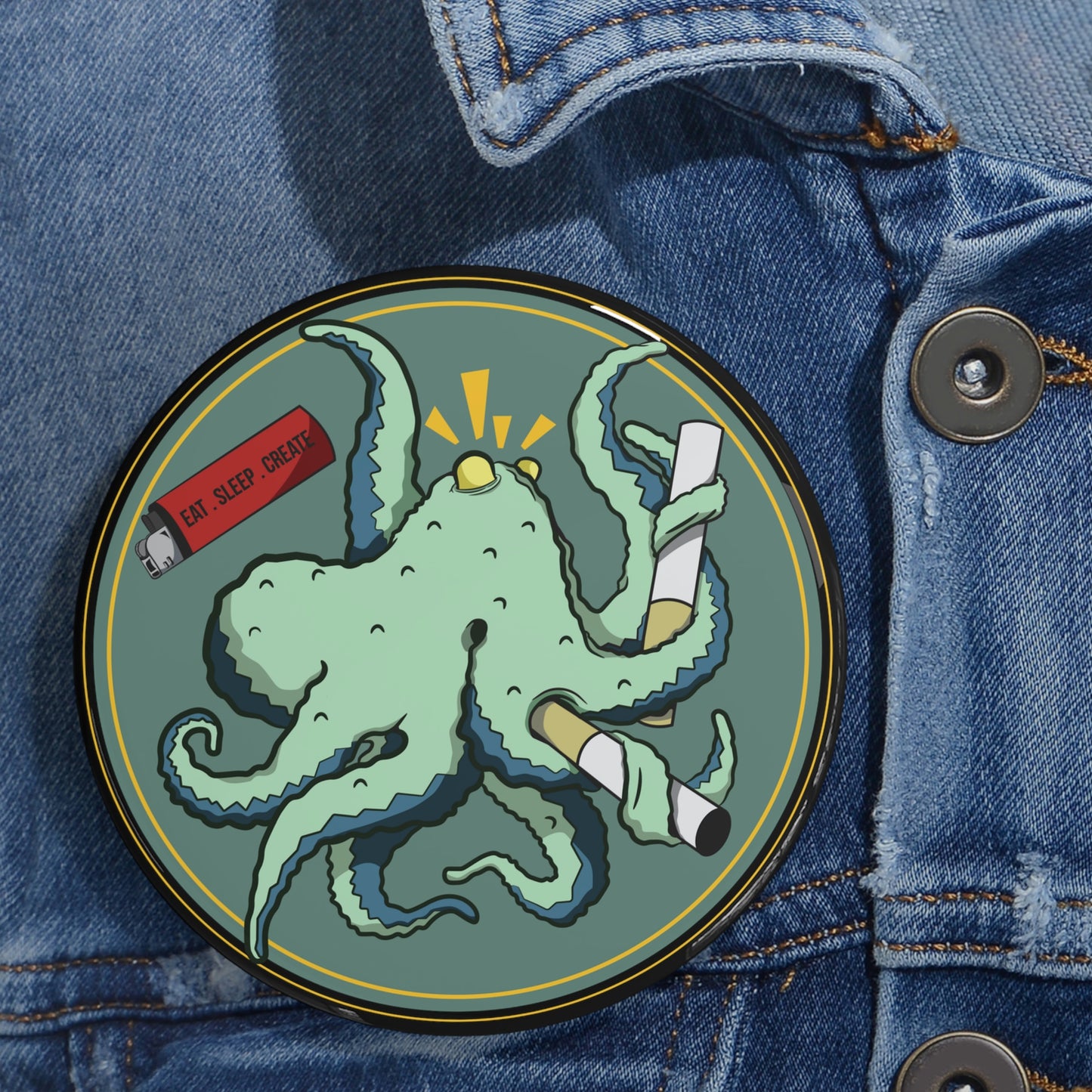 "Octo-Smoker" Round Pins
