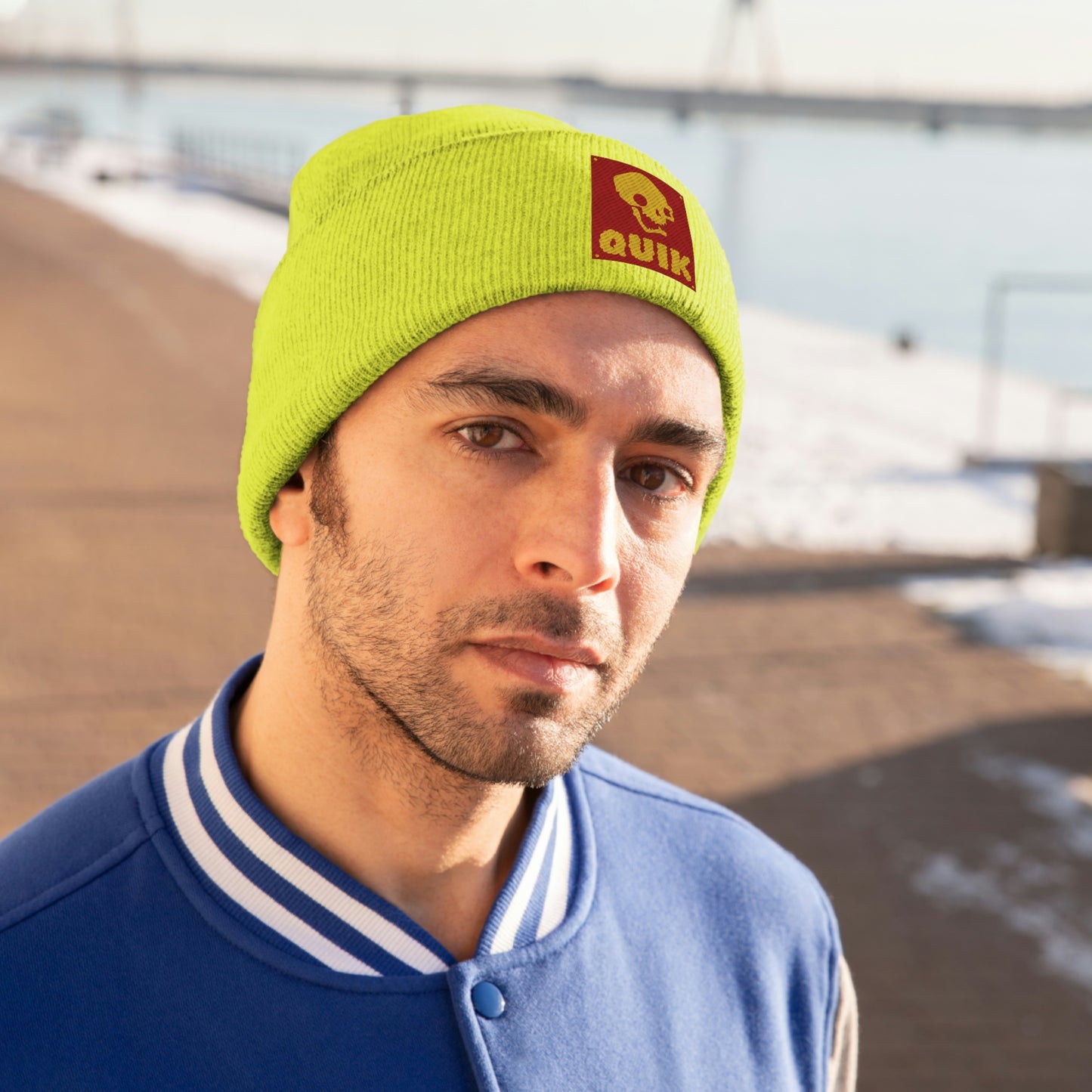 "Quik Skull Logo" Knit Beanie