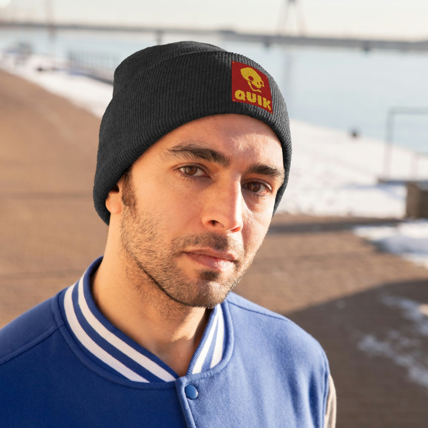 "Quik Skull Logo" Knit Beanie