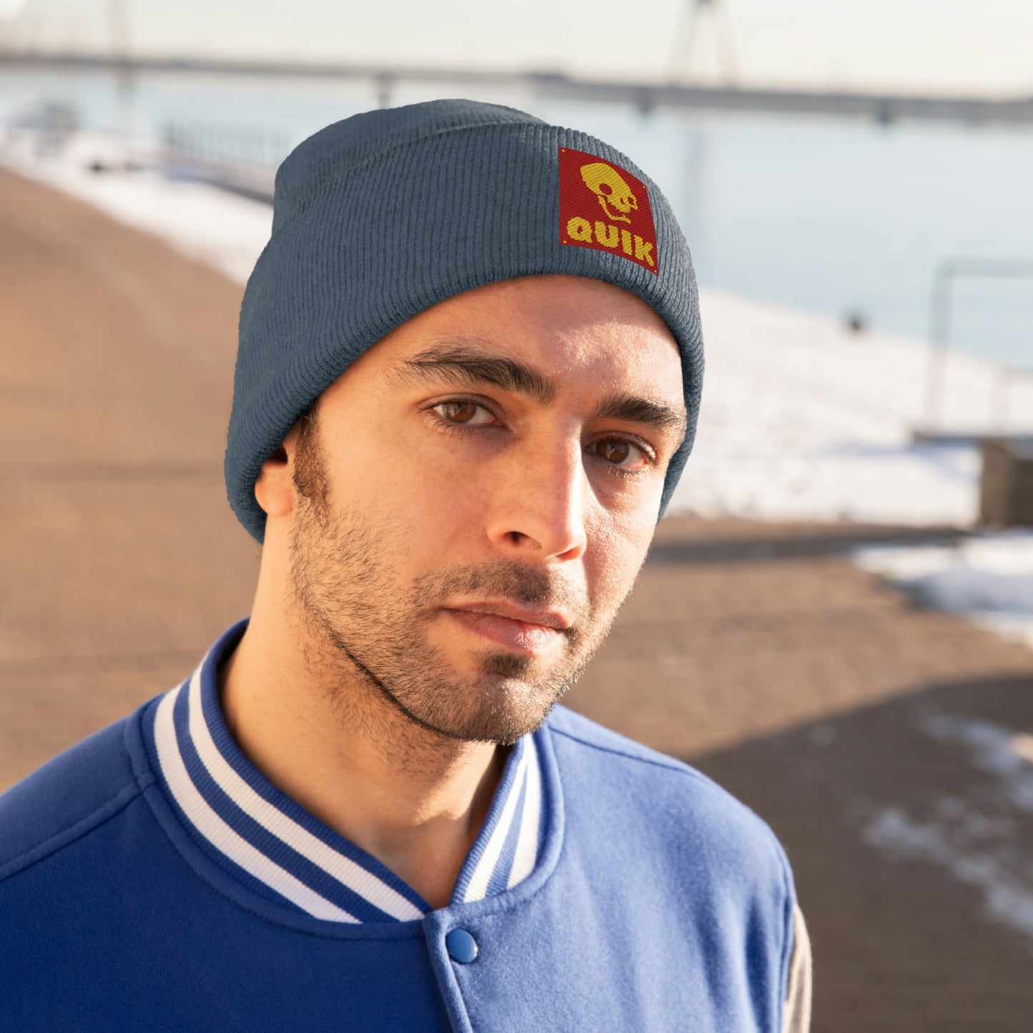 "Quik Skull Logo" Knit Beanie
