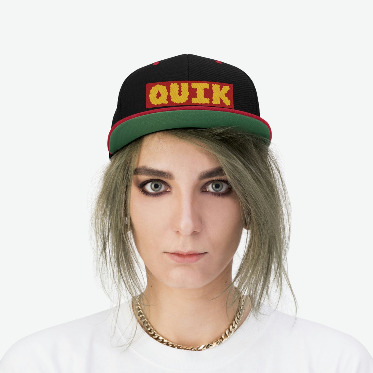 "Quik Cloudy Logo" Unisex Flat Bill Hat