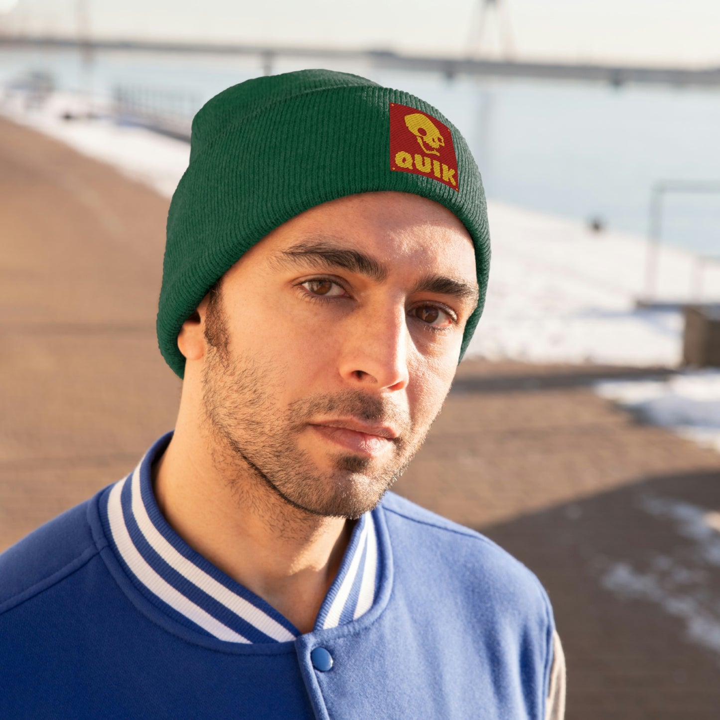 "Quik Skull Logo" Knit Beanie