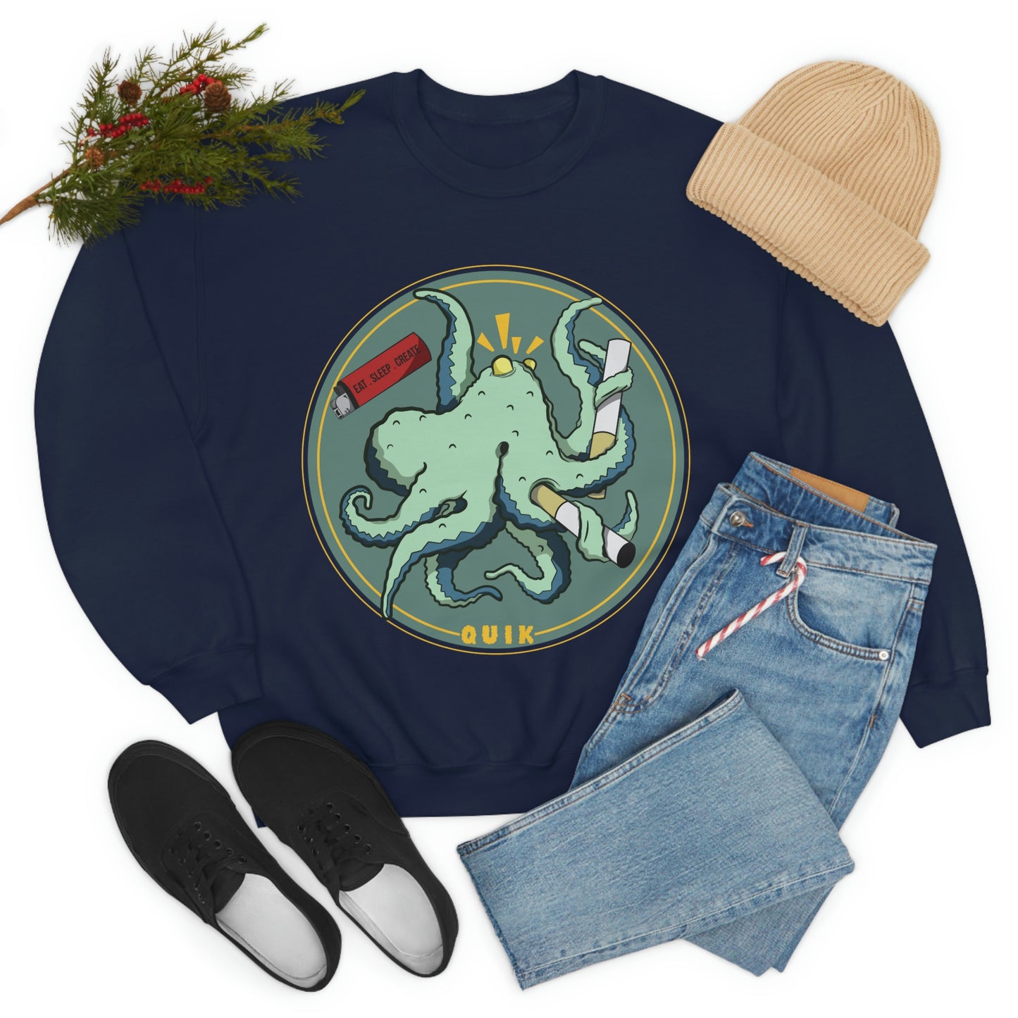 "Octo-Smoker" Unisex Heavy Blend™ Crewneck Sweatshirt
