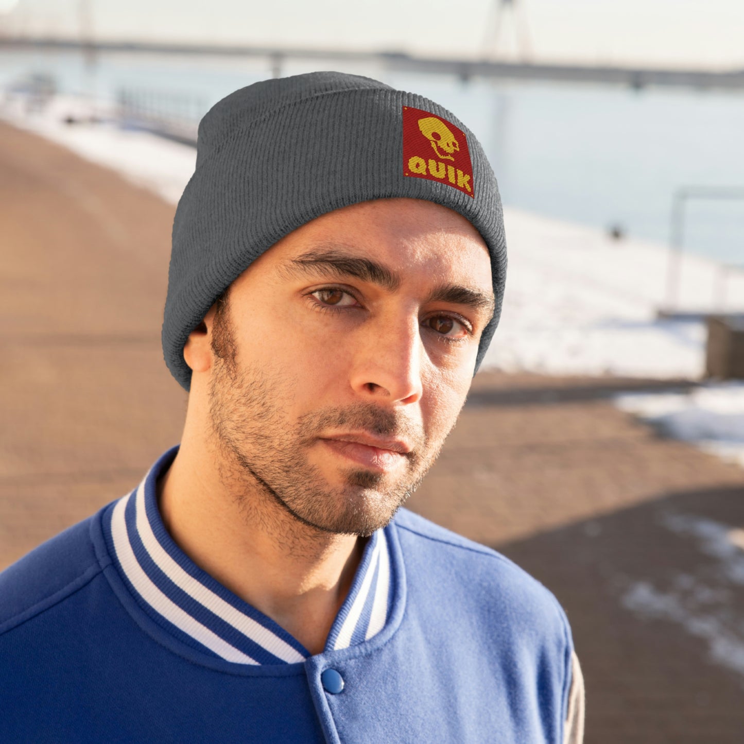 "Quik Skull Logo" Knit Beanie