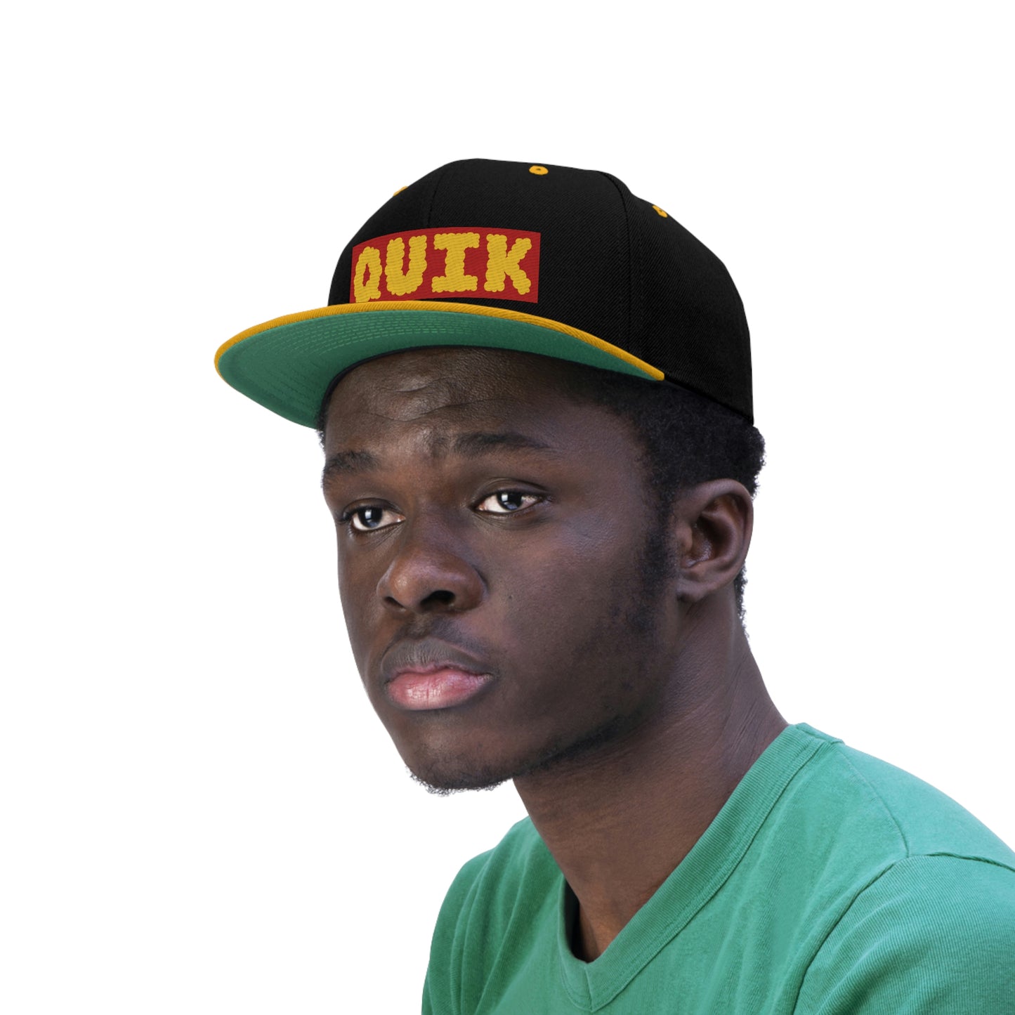 "Quik Cloudy Logo" Unisex Flat Bill Hat