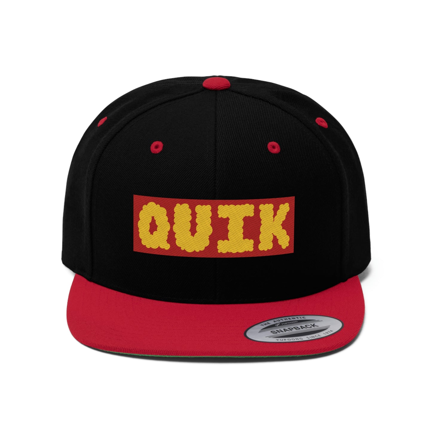 "Quik Cloudy Logo" Unisex Flat Bill Hat
