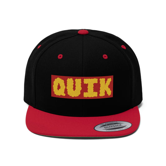 "Quik Cloudy Logo"  Unisex Flat Bill Hat