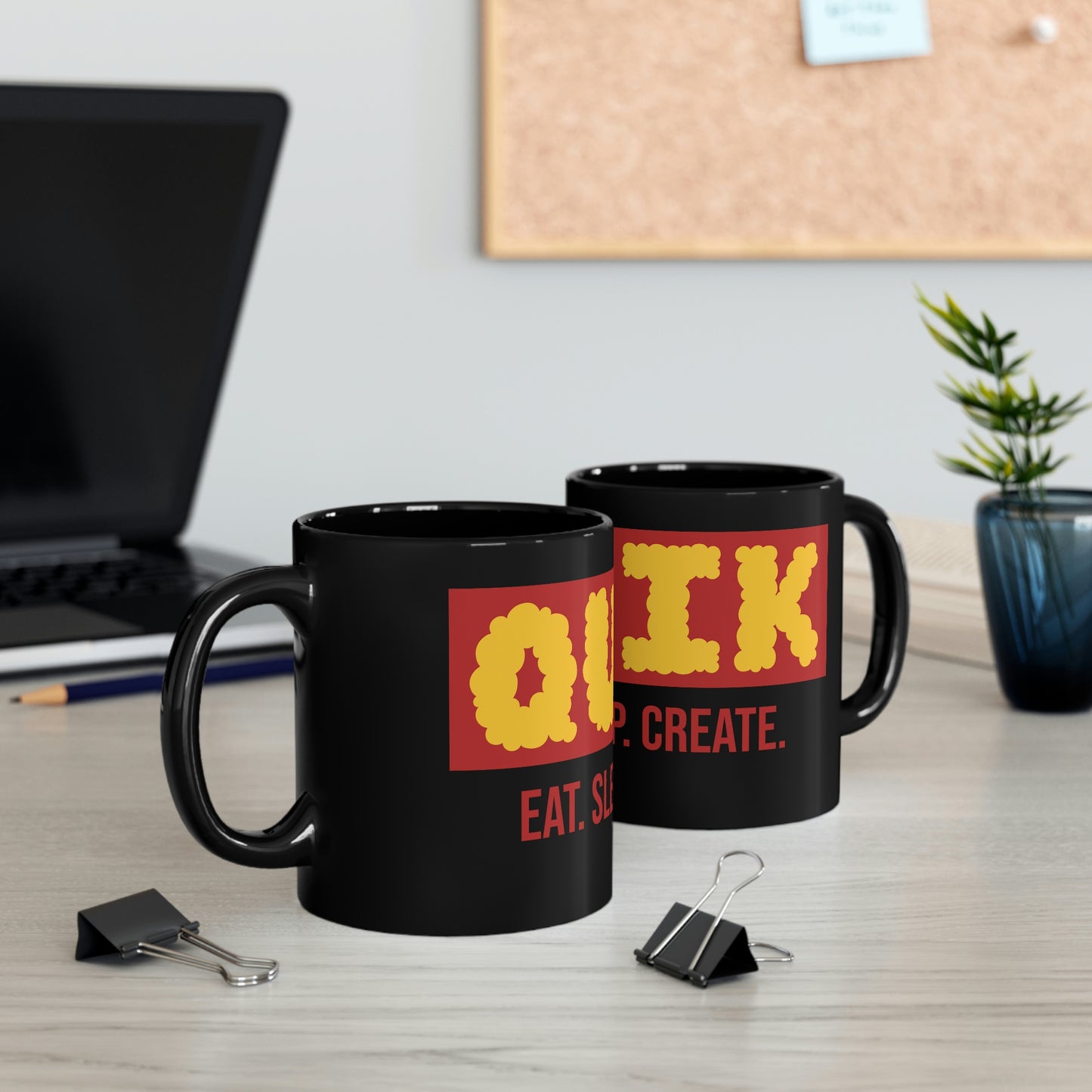 "Eat. Sleep. Create. Cloudy" 11oz Black Mug