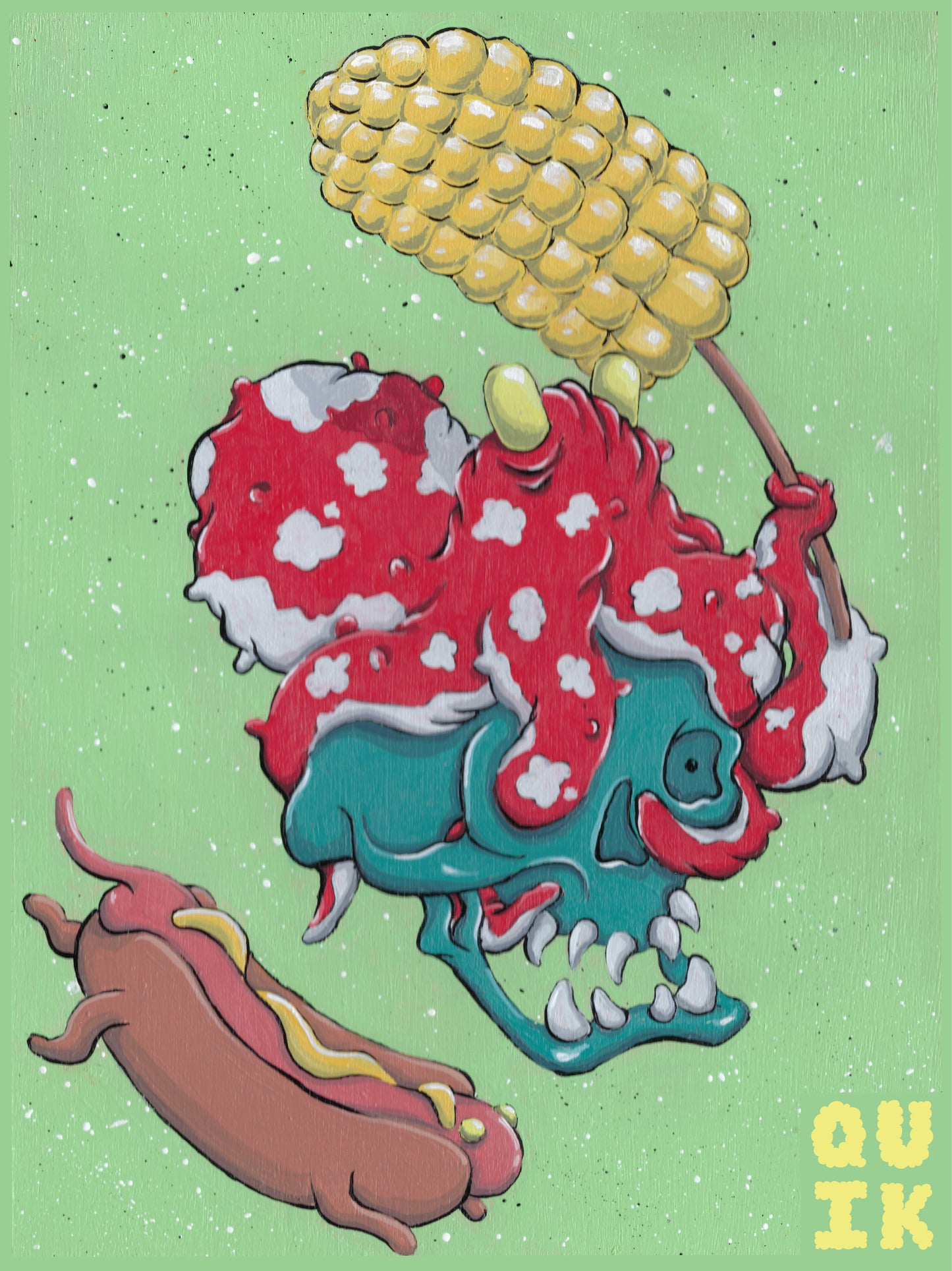 "Elote Space Skull" Art Print