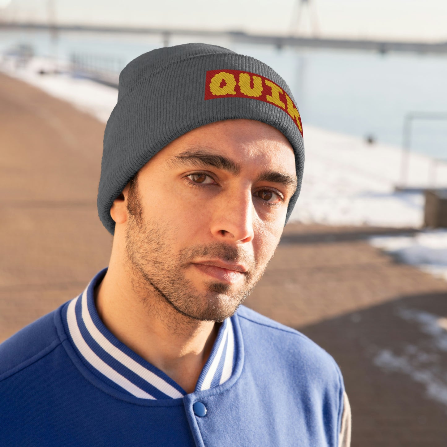 "Quik Cloudy Logo" Knit Beanie