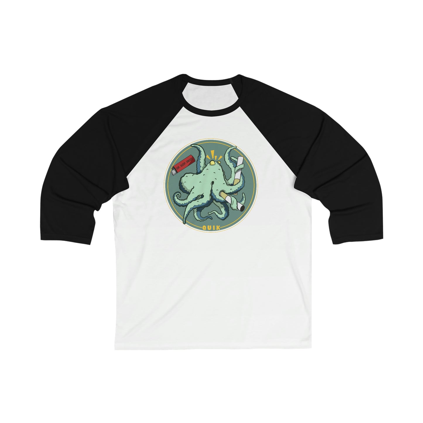 "Octo-Smoker" Unisex 3\4 Sleeve Baseball Tee