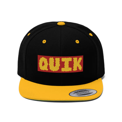 "Quik Cloudy Logo"  Unisex Flat Bill Hat