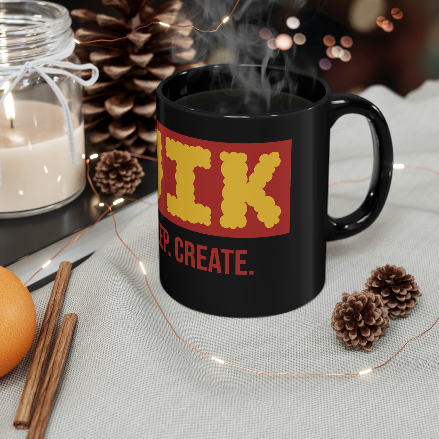 "Eat. Sleep. Create. Cloudy"  11oz Black Mug