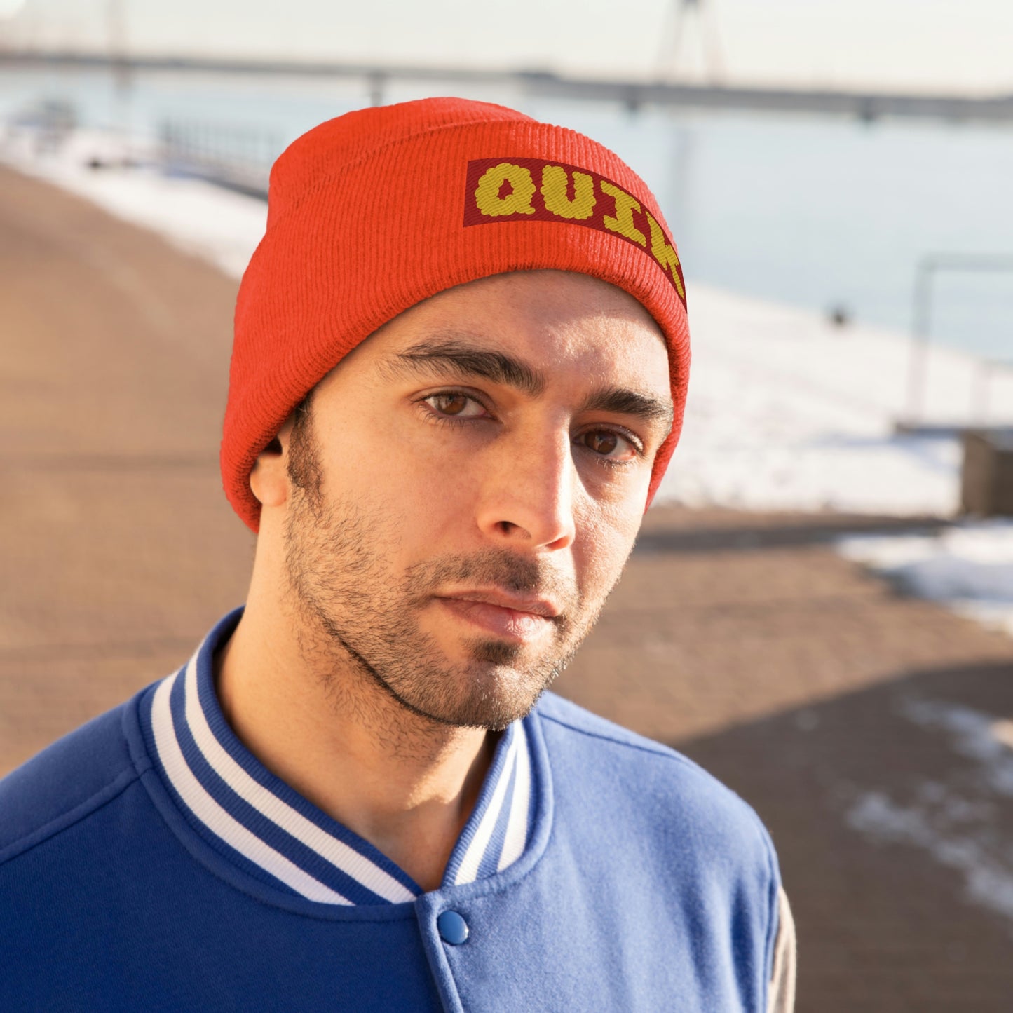 "Quik Cloudy Logo" Knit Beanie