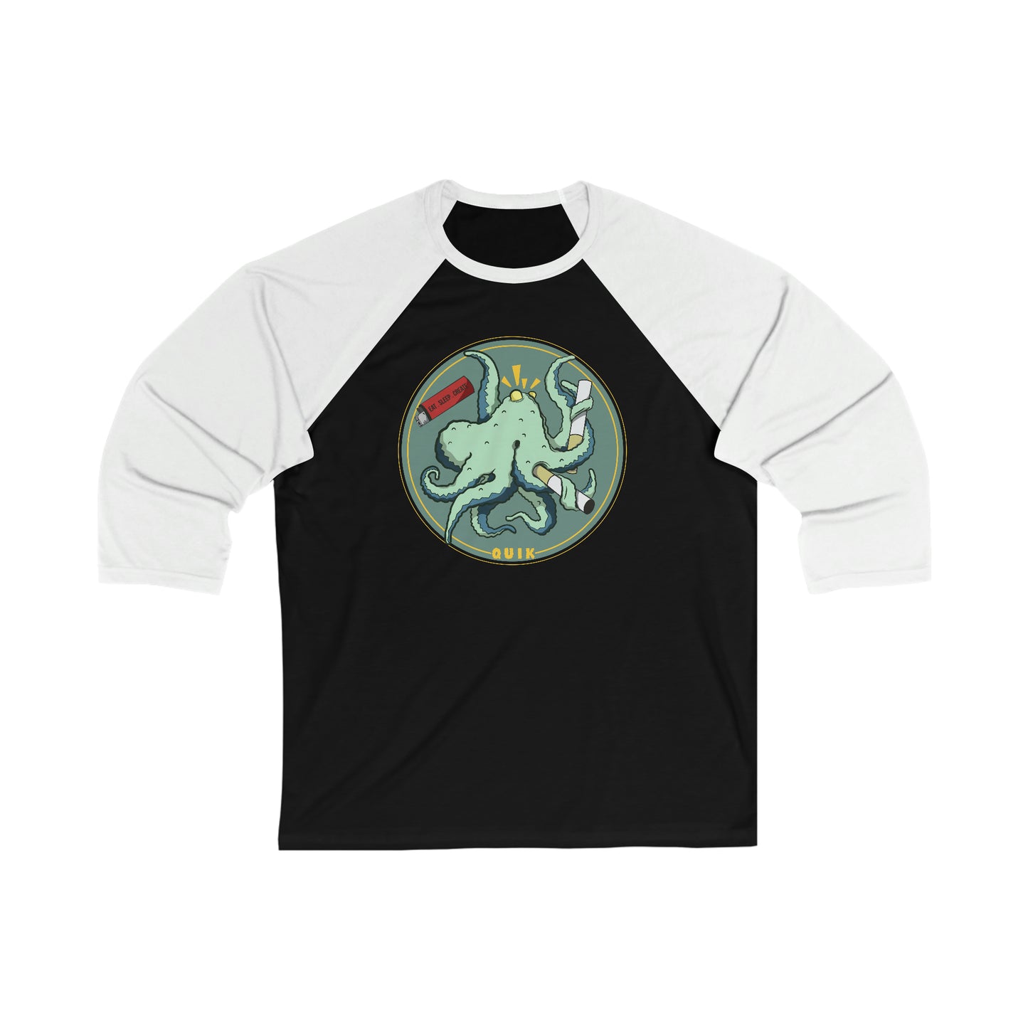 "Octo-Smoker" Unisex 3\4 Sleeve Baseball Tee