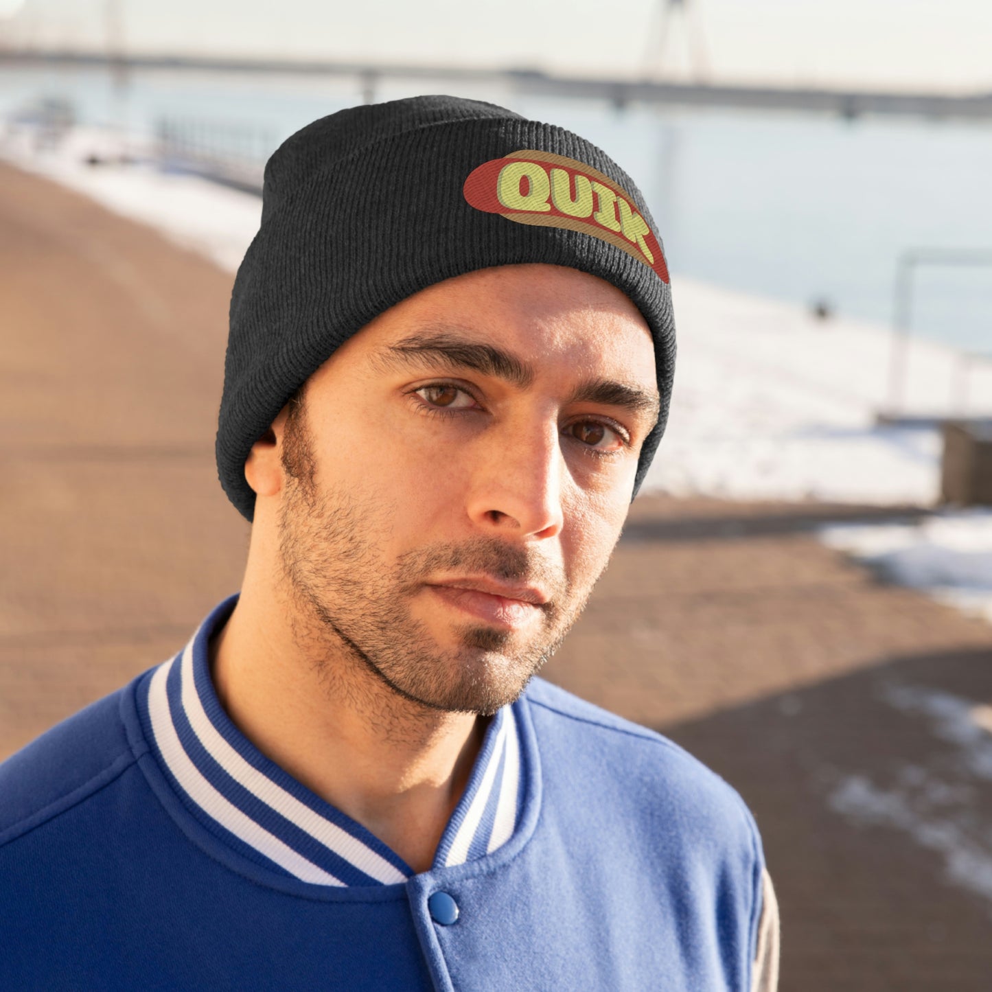 "Quik Hotdog Logo"  Knit Beanie