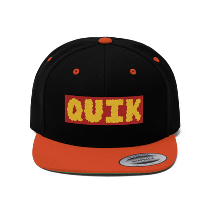 "Quik Cloudy Logo"  Unisex Flat Bill Hat