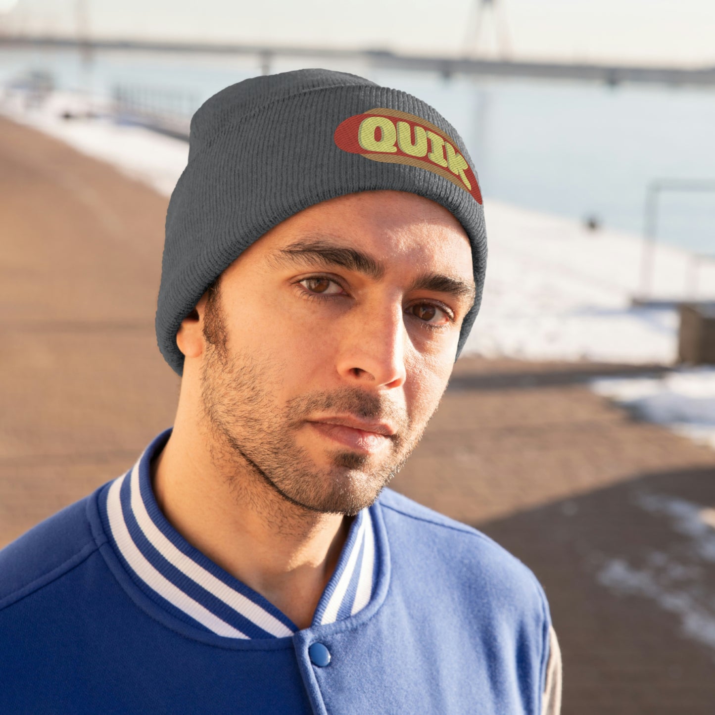 "Quik Hotdog Logo"  Knit Beanie