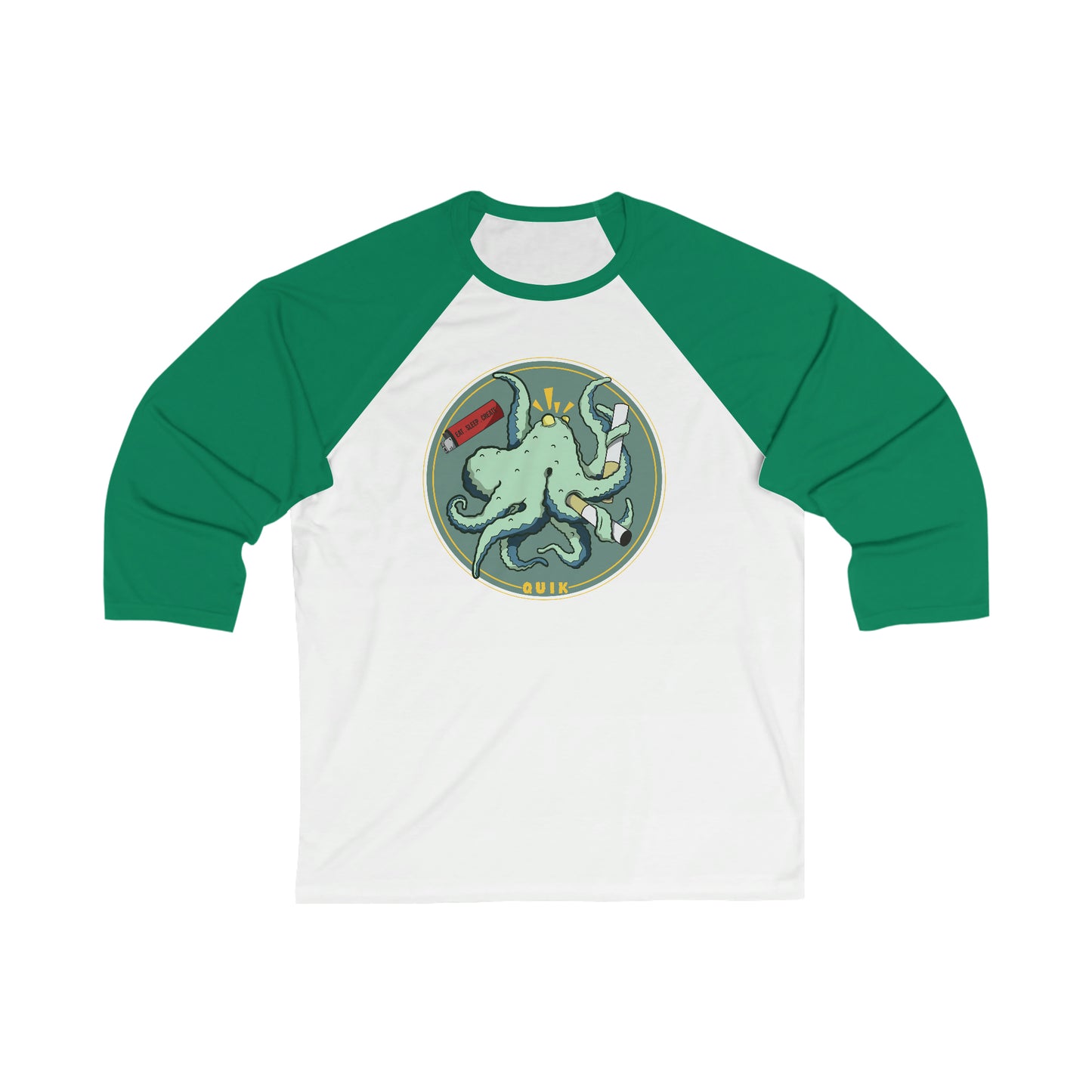 "Octo-Smoker" Unisex 3\4 Sleeve Baseball Tee